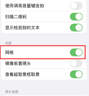 桑日苹果手机维修网点分享iPhone如何开启九宫格构图功能 