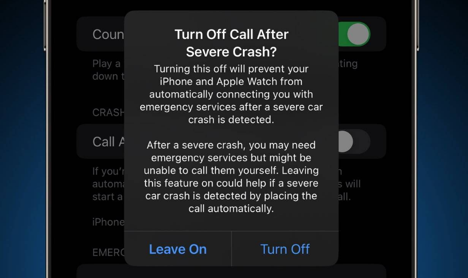 桑日苹果14维修分享 iPhone 14 和 Apple Watch 上关闭崩溃检测 