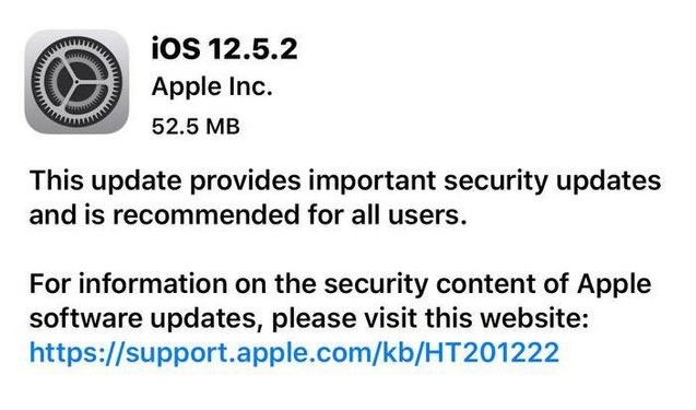 桑日苹果手机维修分享iOS12.5.2发布，建议所有老苹果用户安装 